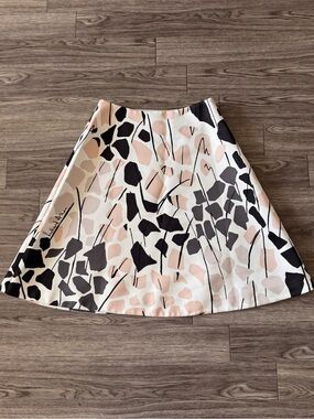 H&M Circle Skirt in Blush, Black & White Abstract Print